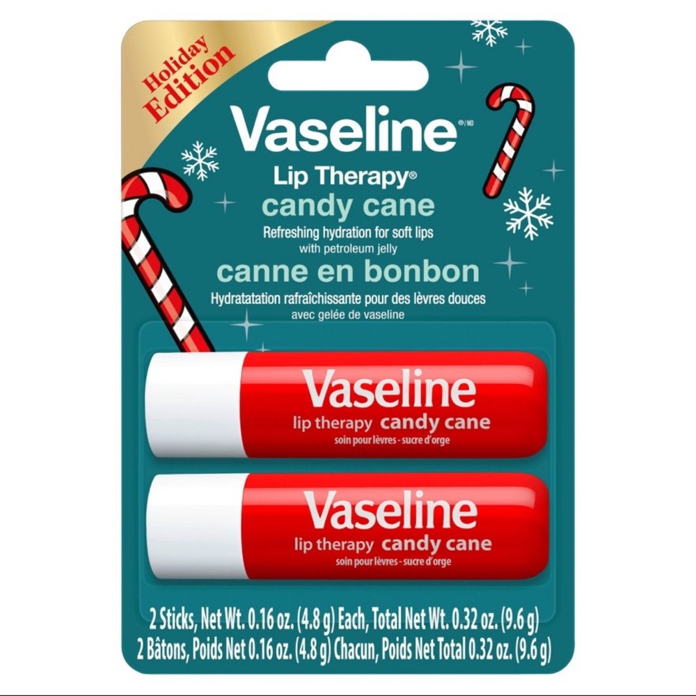 Vaseline Holiday Edition Lip Therapy Candy Cane Twin Pack